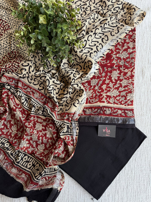 Printed linen cotton salwar suit material