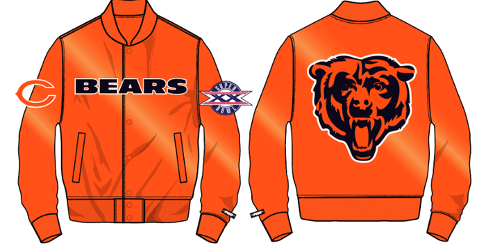 PRO STANDARD CHICAGO BEARS SATIN JACKET - FCH640948 - ORANGE
