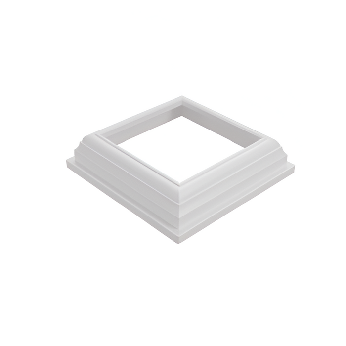 Oxworks PVC Post Dress Ring - 102 x 102mm - White UV-Stabilised PVC - - Image 1