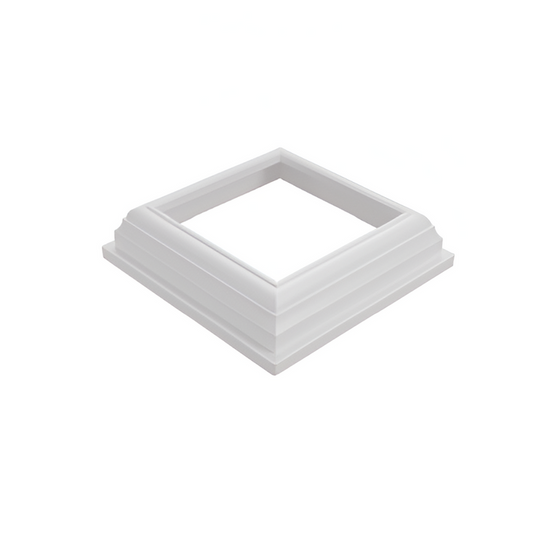 Oxworks PVC Post Dress Ring - 102 x 102mm - White UV-Stabilised PVC - - Image 1