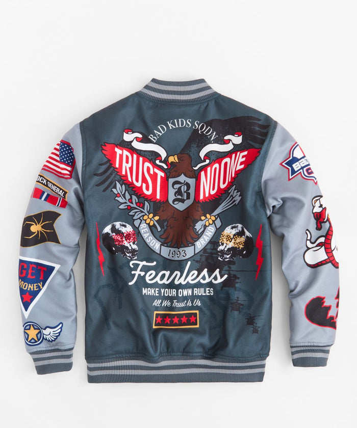 REASON FEARLESS VARSITY JACKET - RER5-005 - GREY