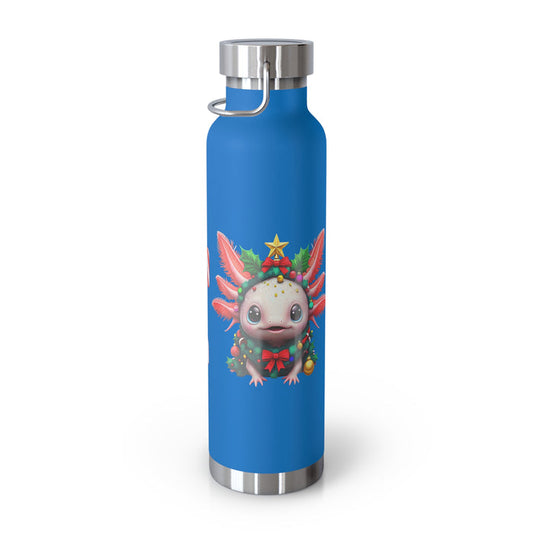 Repticon Copper Vacuum Insulated Bottle, 22oz w/ Axolotl Christmas Tree