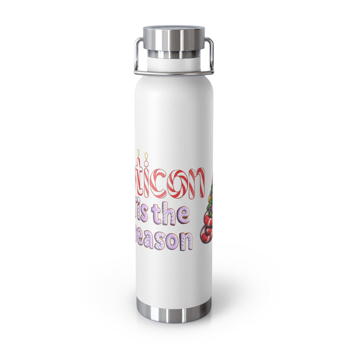 Repticon Copper Vacuum Insulated Bottle, 22oz w/ Candy Cane Christmas Tree