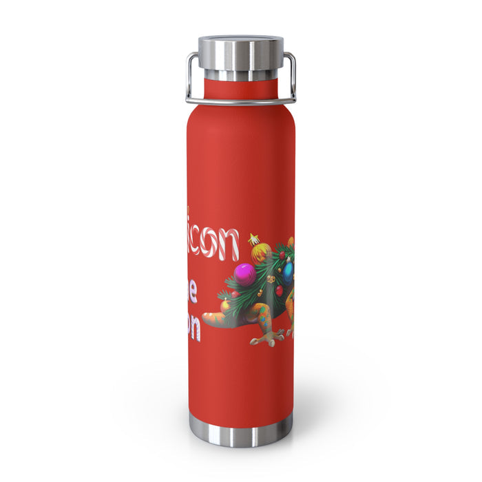 Repticon Copper Vacuum Insulated Bottle, 22oz w/ Crested Gecko Christmas Tree