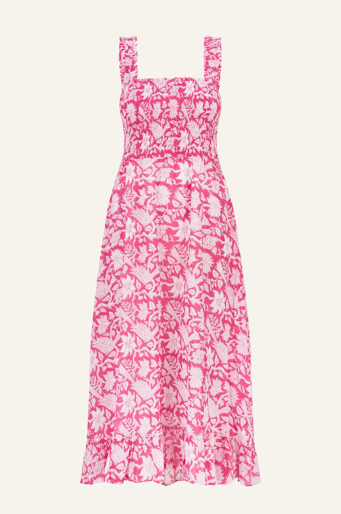 Rhianna Organic Cotton Dress | Pink/White