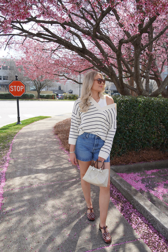 Striped Easy Pullover-Sweaters-Uniquities