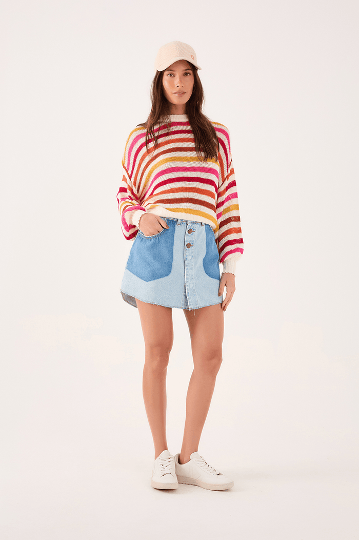 Signature-Detail Denim Skirt_1