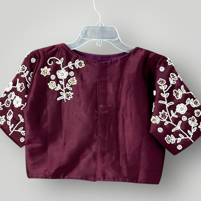 Silk Blouse | Pearl work - Kurti Connection USA