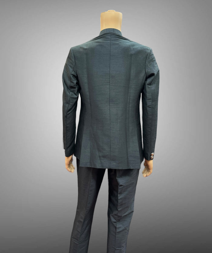 Silk Plain Black Short Jacket / Bandhgala / Jodhpuri