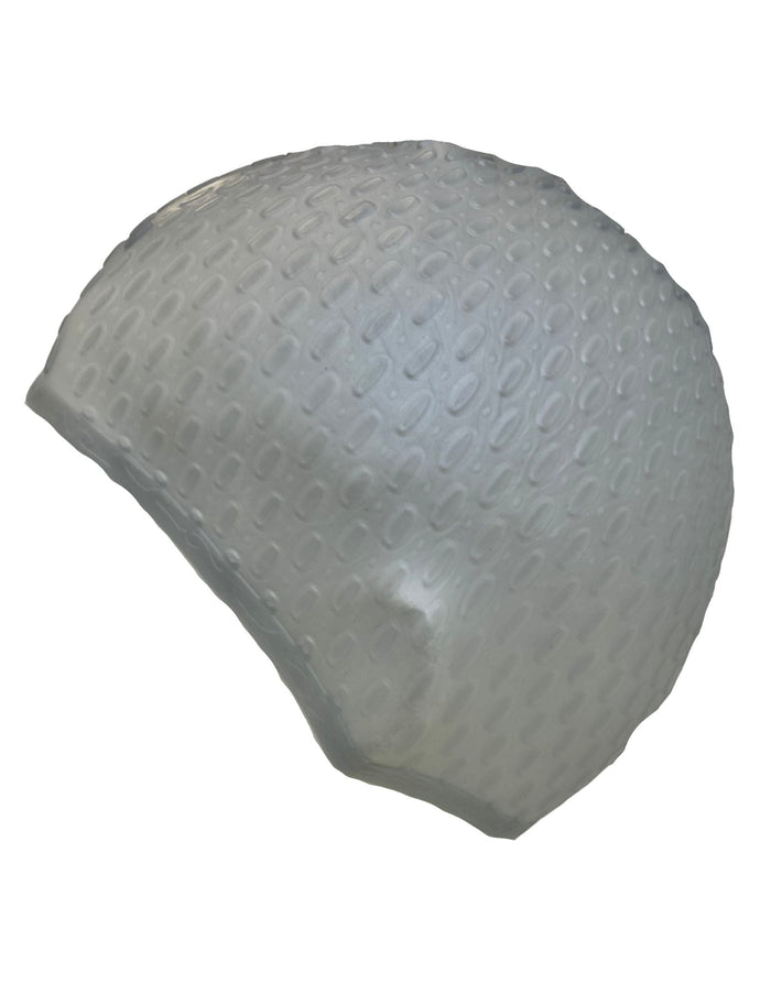 Simply Swim Adult Long Hair Silicone Bubble Cap - Silver