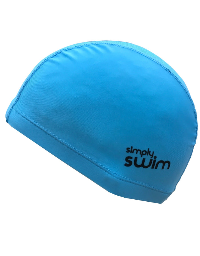 Blue Simply Swim Junior swim cap in solid colours