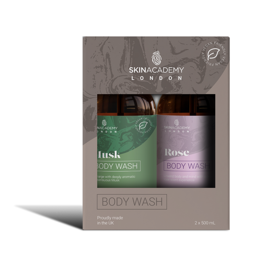 Skin Academy London Body Wash Duo Musk & Rose 500ml x2
