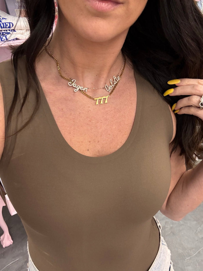 Sleeveless Scoop Neck Bodysuit - Mocha - Intimate Whispers
