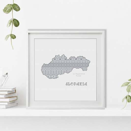 Slovakia Blackwork Pattern by Peppermint Purple