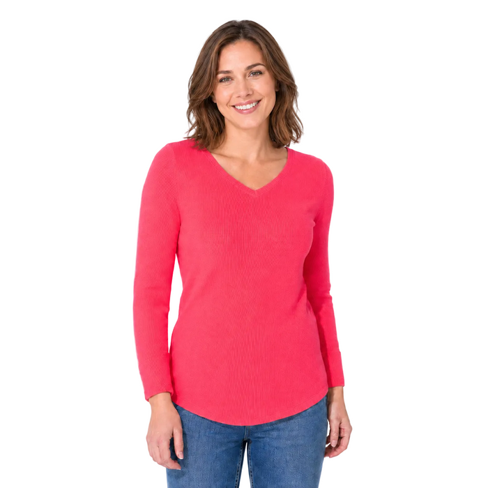 Small Waffle Knit V-Neck Tunic - 26536