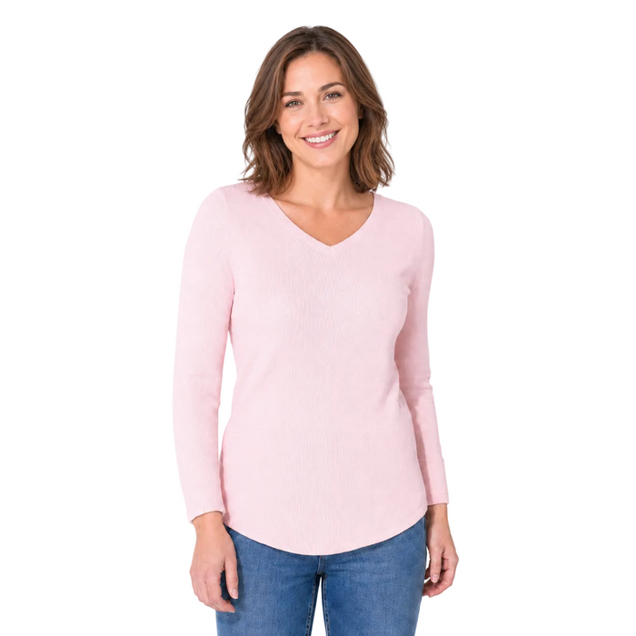 Small Waffle Knit V-Neck Tunic - 26536