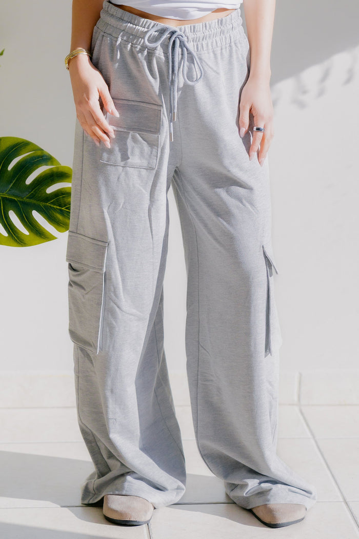 Soft Haven Heathered Grey Cargos Pants