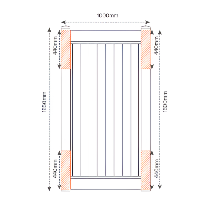 Oxworks Southampton PVC Gate - PVC - 1000mm x 1800mm - Image 2
