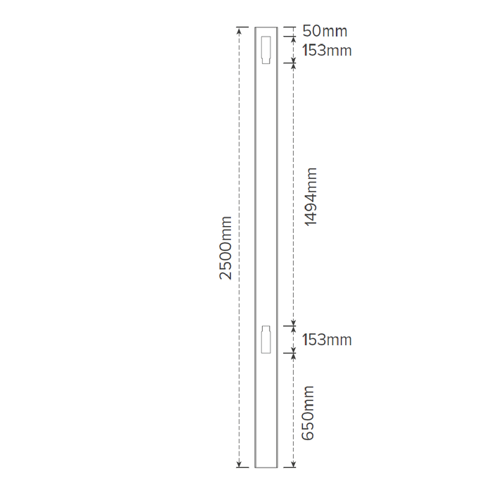 Oxworks Southampton PVC Gate Post - PVC - 127 x 127 x 2500mm - Image 2