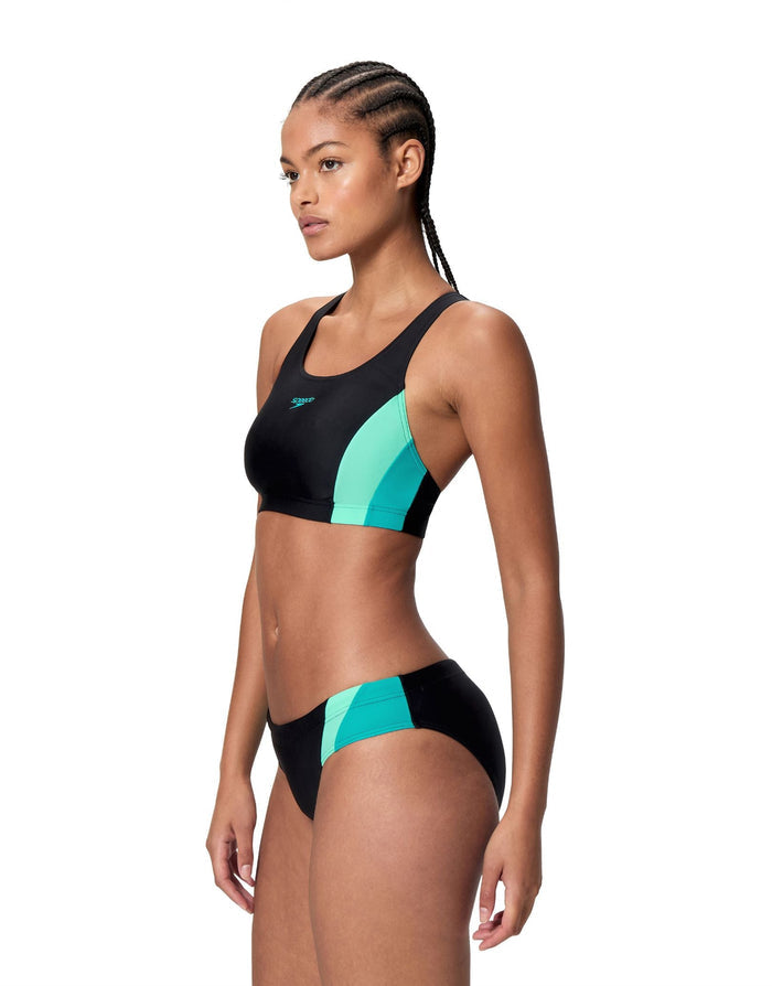Speedo Colourblock Splice 2.0 Bikini Set - Black/Turquoise