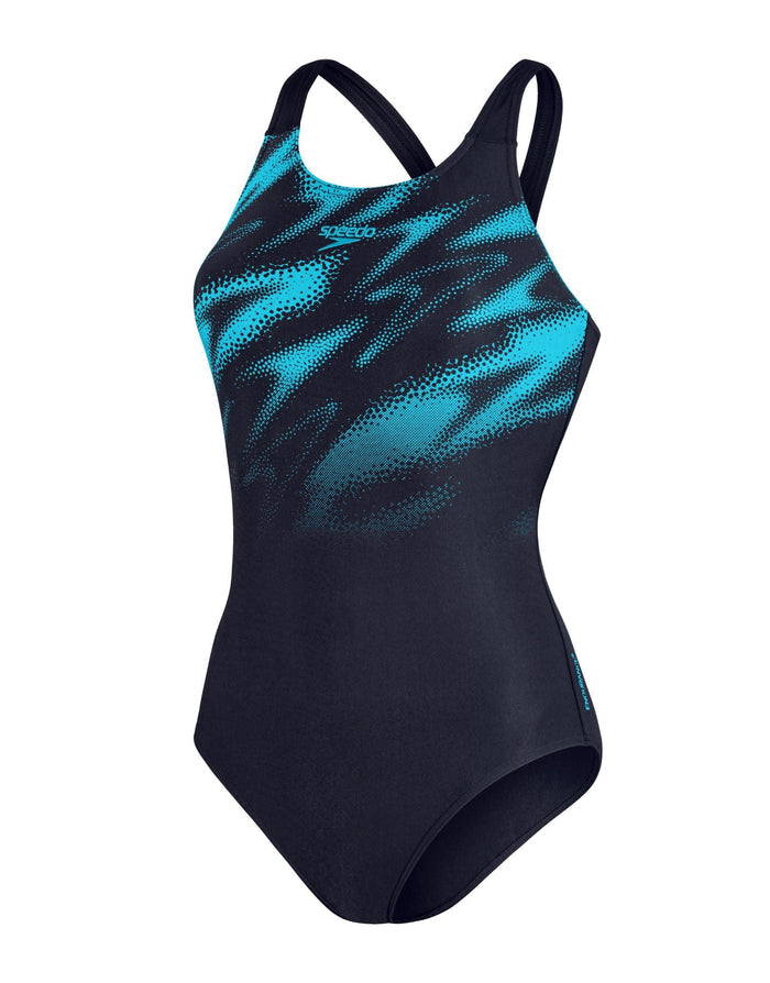 Navy blue Speedo Hyperboom Placement Muscleback one-piece swimsuit