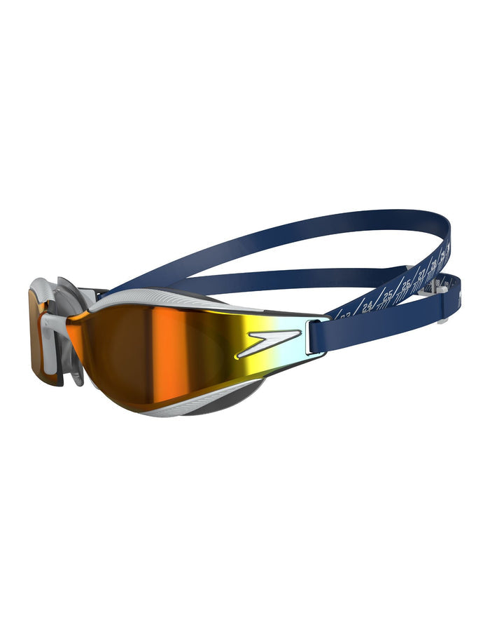 Speedo Junior Fastskin Hyper Elite Mirror Goggles in silver orange