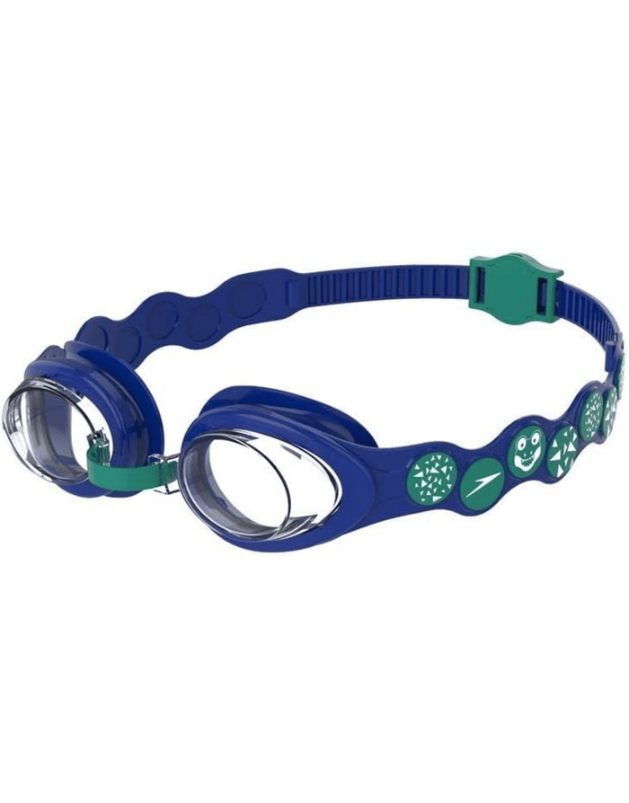Speedo Sea Squad Junior Spot swim goggles with blue/green smiley straps