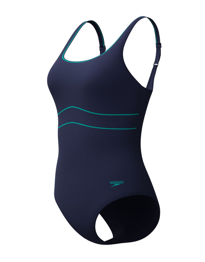 Speedo Shaping Contour Eclipse Swimsuit - Navy/Teal