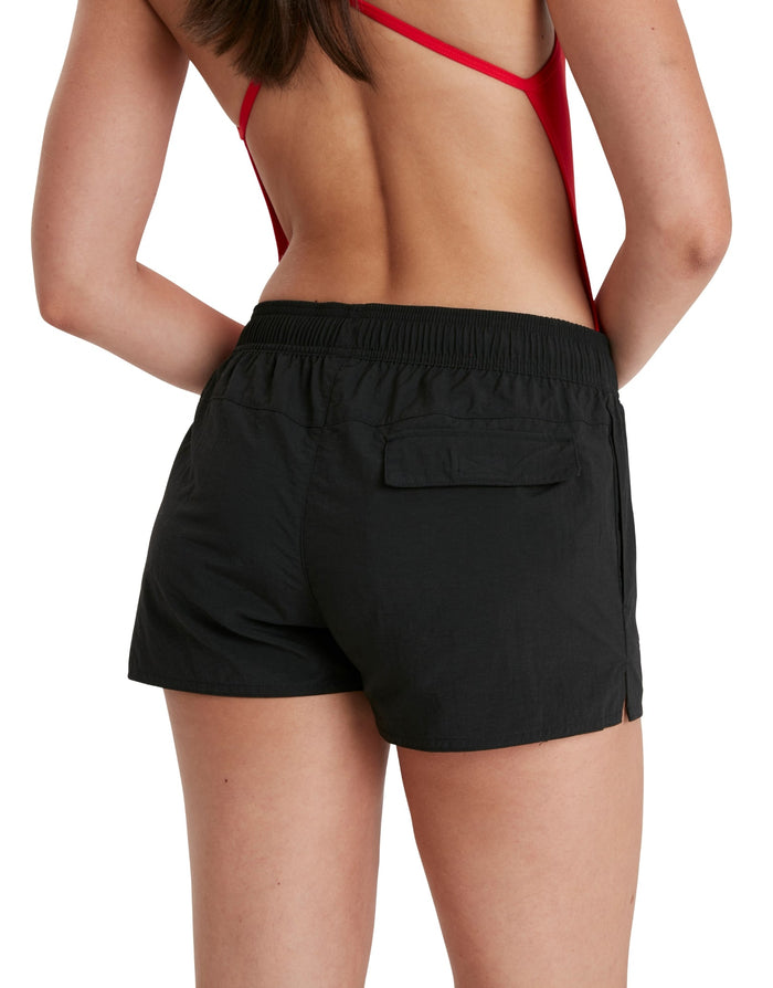 Speedo womens essential watershort black with red straps