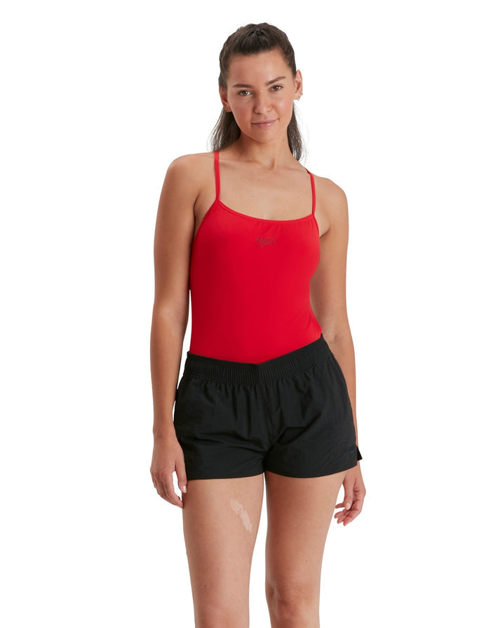 Speedo womens essential watershort black with red camisole