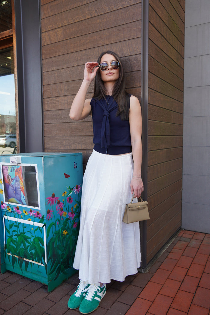 Button Front Vest With Tie-Sweaters-Uniquities