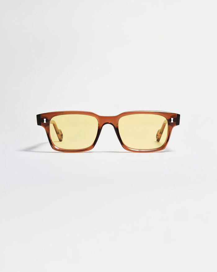 Cubitts x WAWWA Solaris Sunglasses in coconut acetate with sunshine yellow lenses, front view