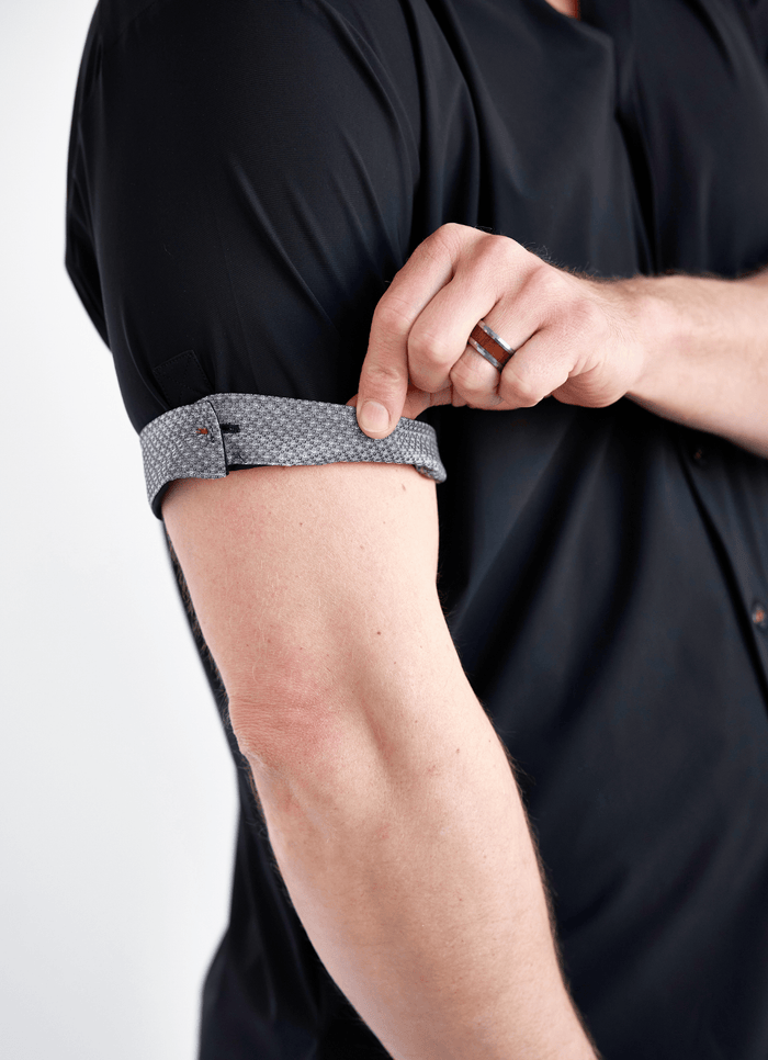 Swift Short Sleeve Stretch Shirt - Black - 15579-83878 - Hammer Made