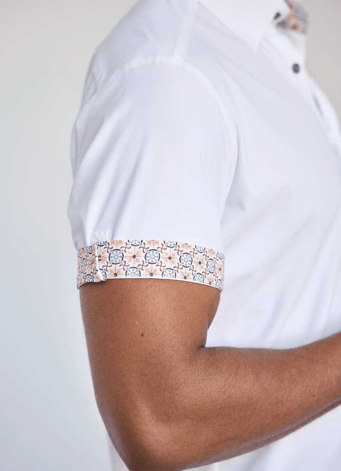 Swift Short Sleeve Stretch Shirt - White - 15579-83870 - Hammer Made