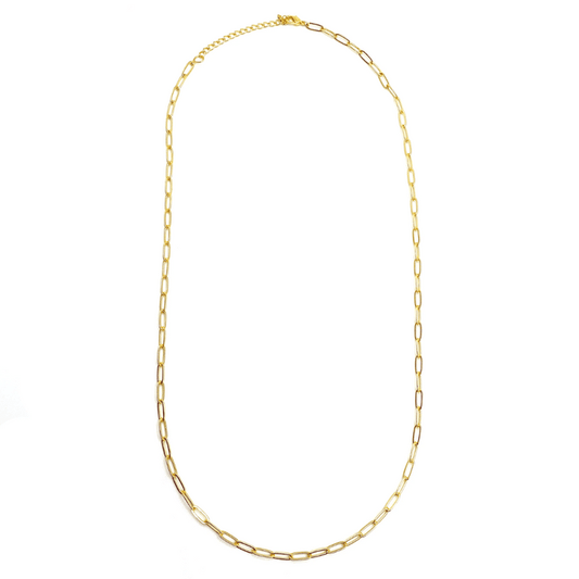 Swing Paperclip Necklace - silver tone | Purpose Jewelry featuring elongated oval links with a sleek and modern design in a polished silver tone finish.
