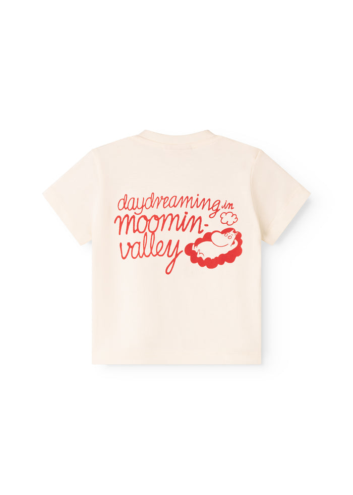 Raw white baby T-shirt with Mumin print