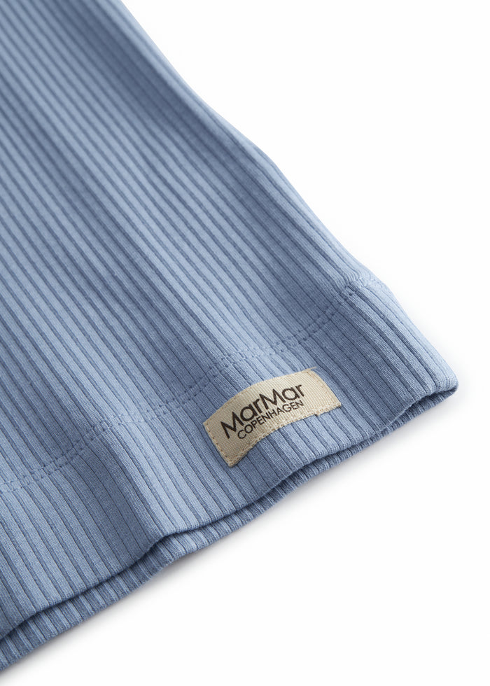 Light blue modal t-shirt for children with button-up closure