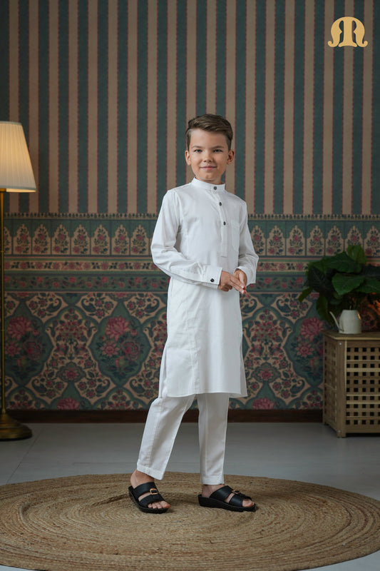 Terfi Kali Kurta White 2.0 For Boys