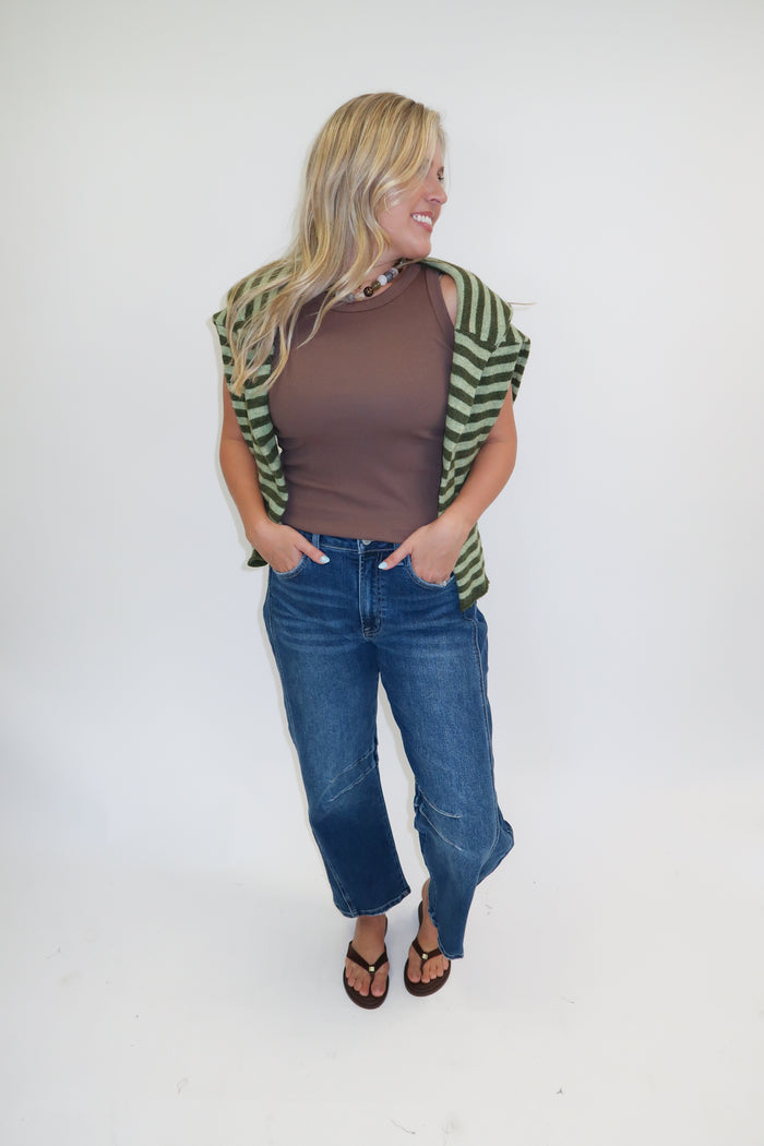 The Foundation Garment Dyed Ribbed Tank - The Pink Tulip Clothing