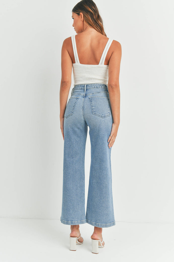 The Patch Pocket Wide Leg Jeans