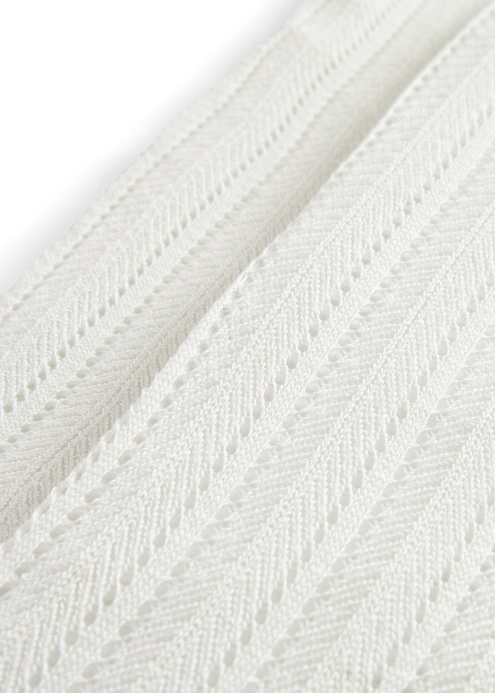 Ribbed tights for little kids in cream-colored cotton