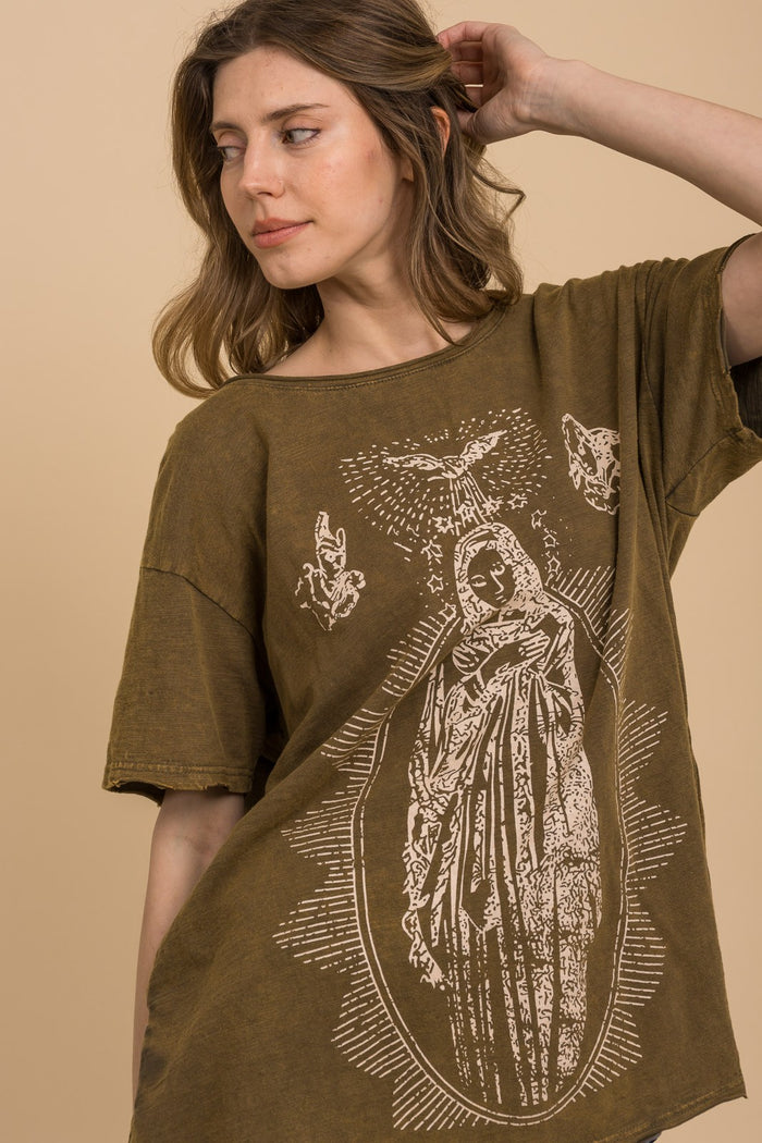 Top Prosperity Of Mary Washed Short Sleeve