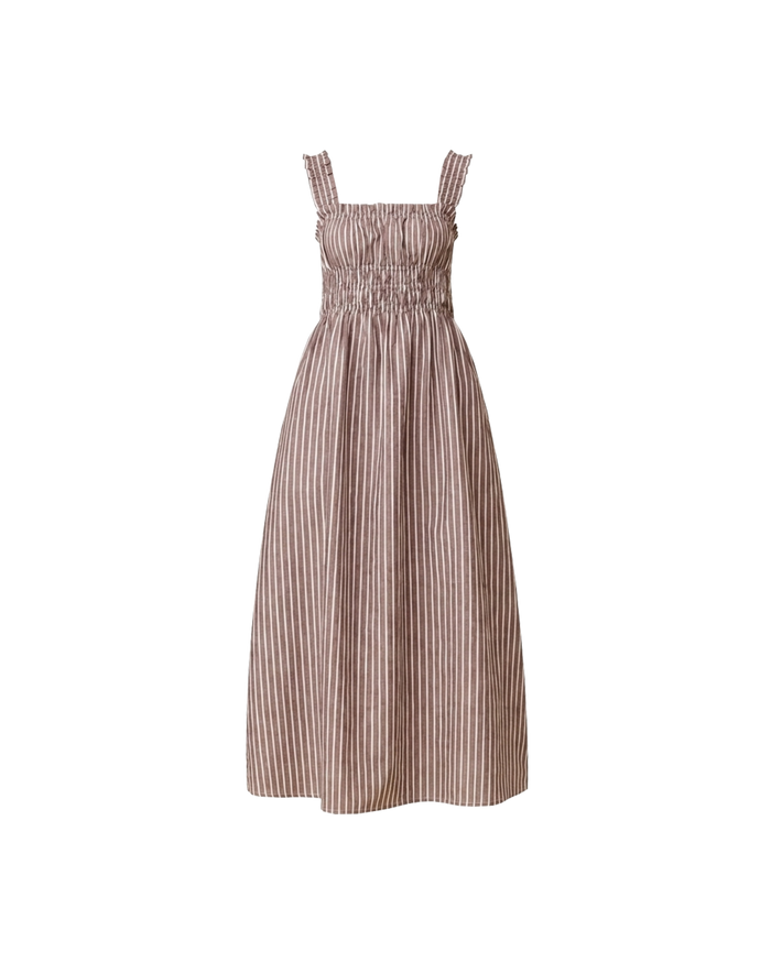 TRULLI DRESS BROWN STRIPE