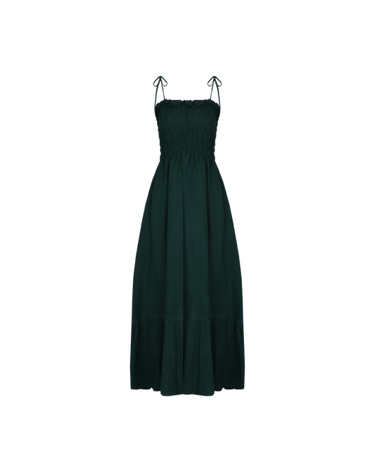 TUI SHIRRED DRESS EMERALD