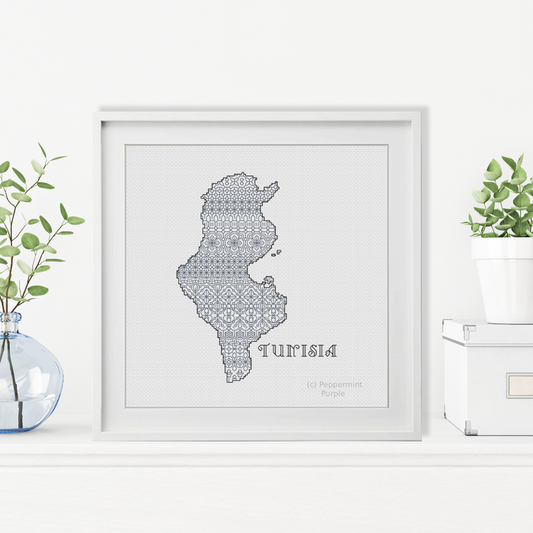 Tunisia Blackwork Pattern by Peppermint Purple
