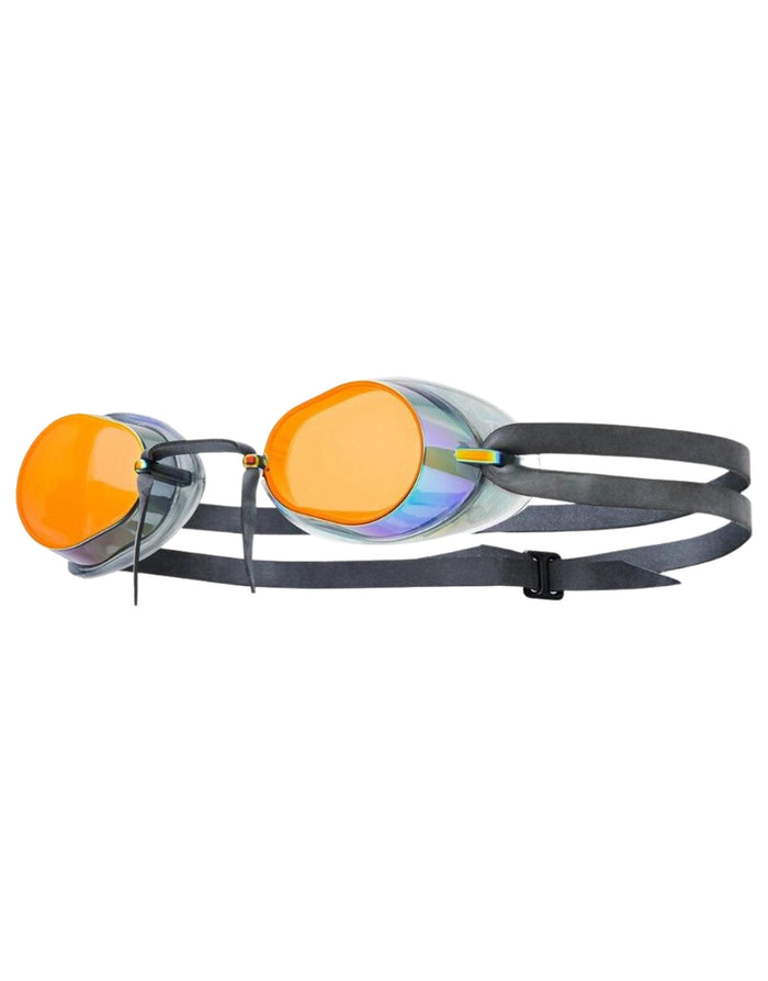 TYR Socket Rocket 2.0 mirrored goggle in orange and silver with low profile design