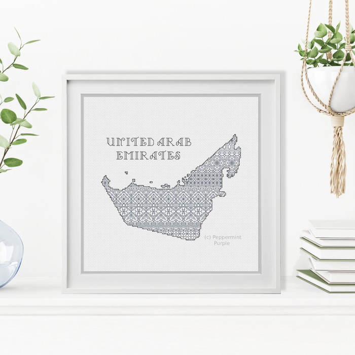 United Arab Emirates Blackwork Pattern by Peppermint Purple