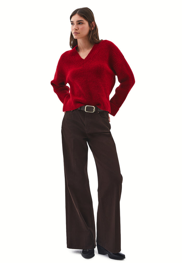 V Neck Knit Sweater - EMBOLDENED