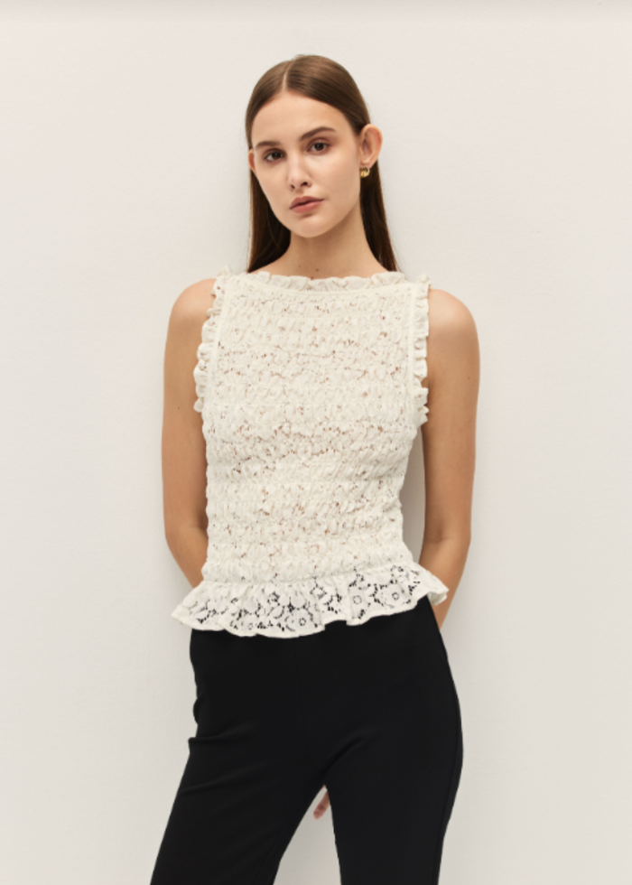 Veda Lace Top - Cannoli Cream