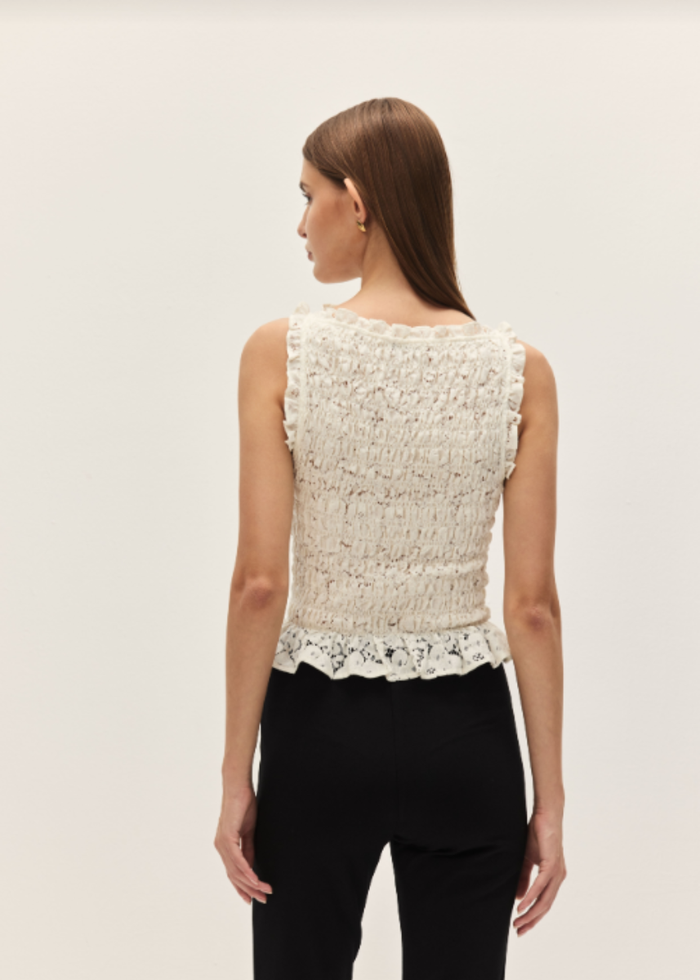 Veda Lace Top - Cannoli Cream